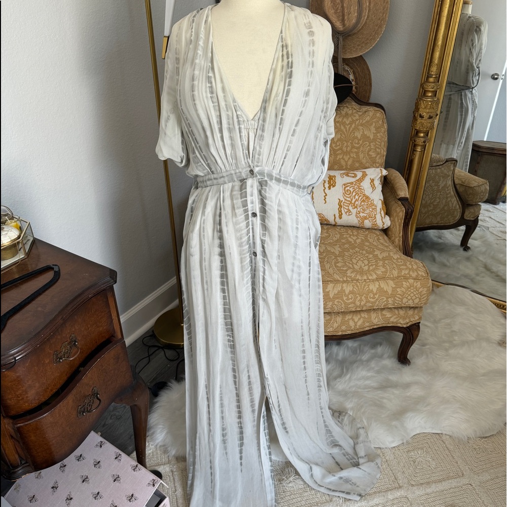 Chan Luu, float Grey dress with baby doll slip